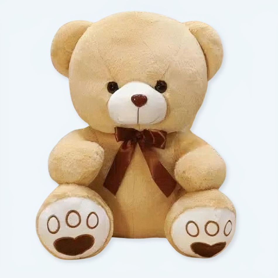 Peluche ours beige doux et moelleux pour câlins chaleureux 35cm La compagnie de la peluche