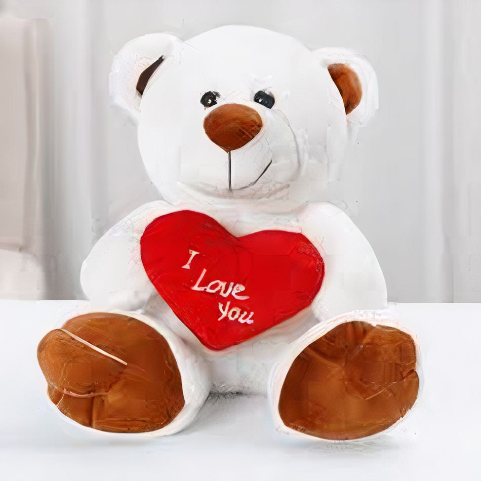 Peluche ours blanc câlin doux hiver chaleureux La compagnie de la peluche