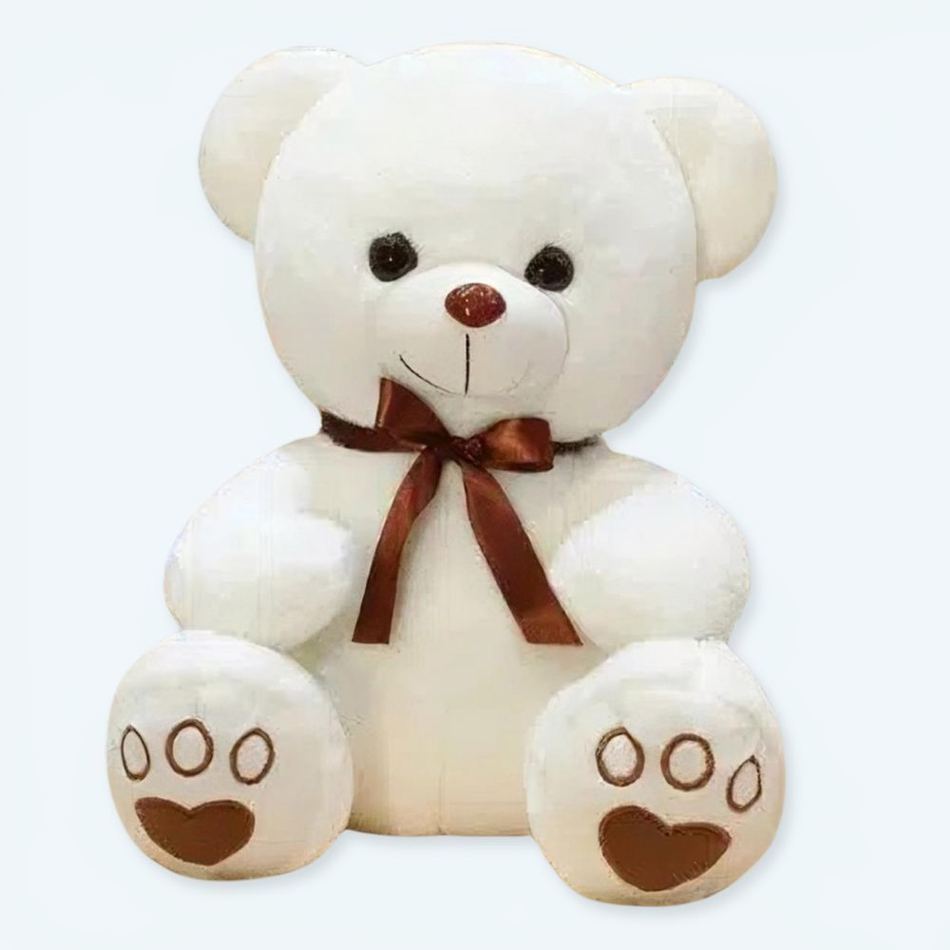 Peluche ours blanc doux hiver compagnon câlin doux 35cm La compagnie de la peluche