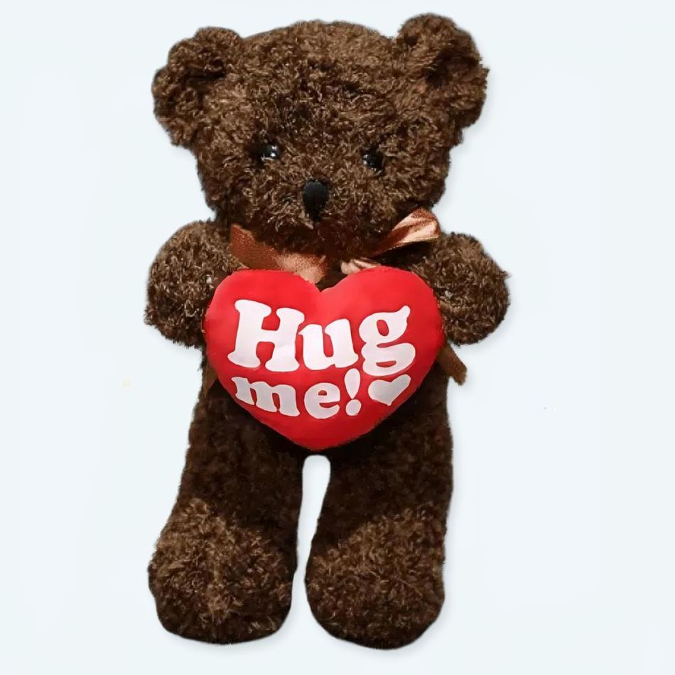 Peluche ours brun doux réconfort câlin enfant 30cm La compagnie de la peluche