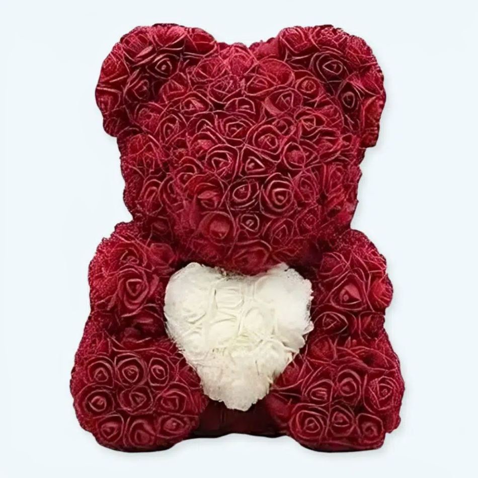 Peluche ours collector doux rose violine enfant câlin La compagnie de la peluche