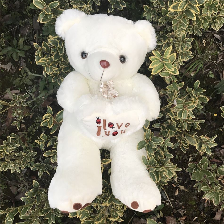 Peluche ours en peluche douce câline enfant poilu blanc / 70cm La compagnie de la peluche