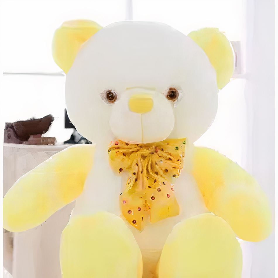 Peluche ours jaune kawaii douce câline enfant décor La compagnie de la peluche