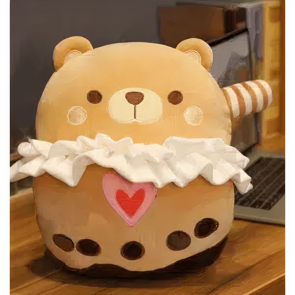 Peluche ours joyeux doux câlin univers enfant chaleureux La compagnie de la peluche