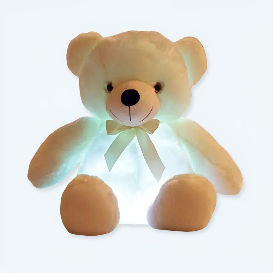 Peluche ours oreiller douce LED lumineuse chambre cozy La compagnie de la peluche