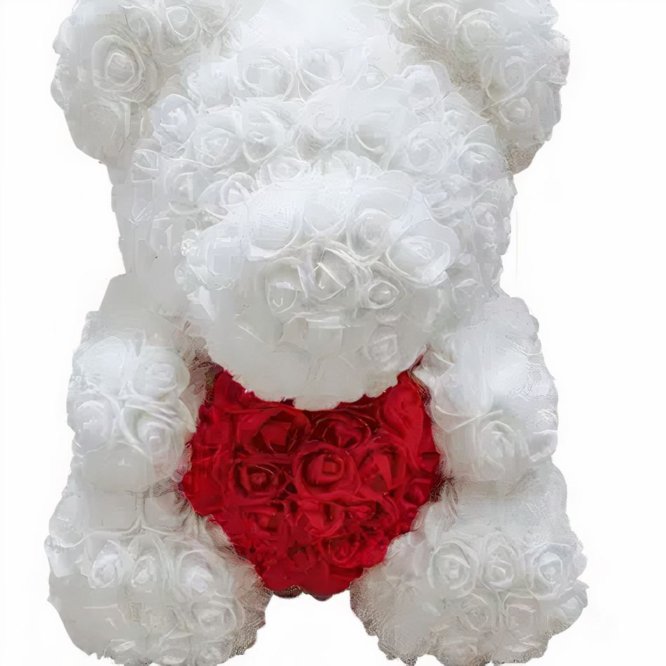 Peluche ours rose blanc doux câlin chambre enfant La compagnie de la peluche