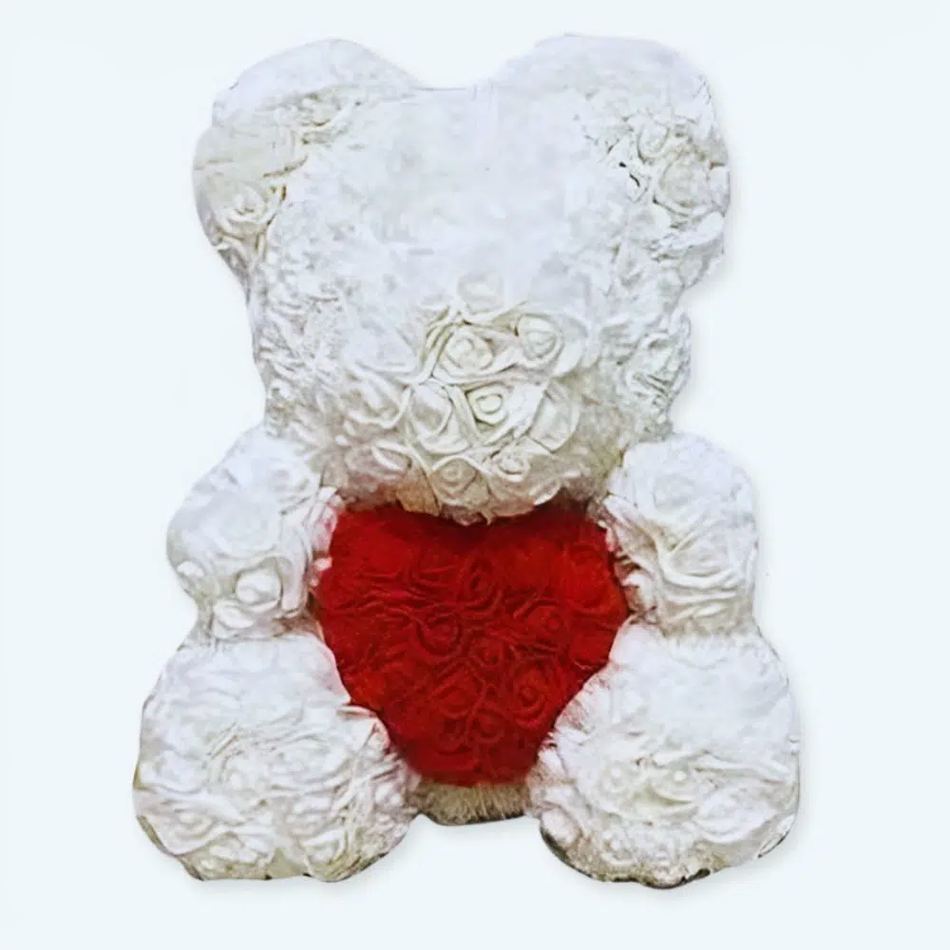 Peluche ours rose blanc doux câlin chambre enfant La compagnie de la peluche
