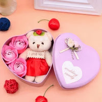 Peluche ours rose doux coffret cadeau romantique La compagnie de la peluche