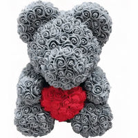 Peluche ours rose grise douce câline enfant chambre La compagnie de la peluche