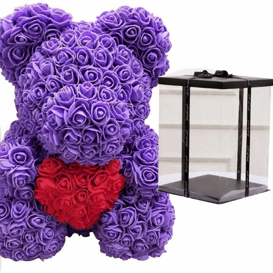 Peluche ours roses violettes douce collection unique La compagnie de la peluche