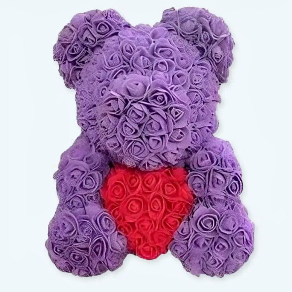Peluche ours roses violettes douce collection unique La compagnie de la peluche