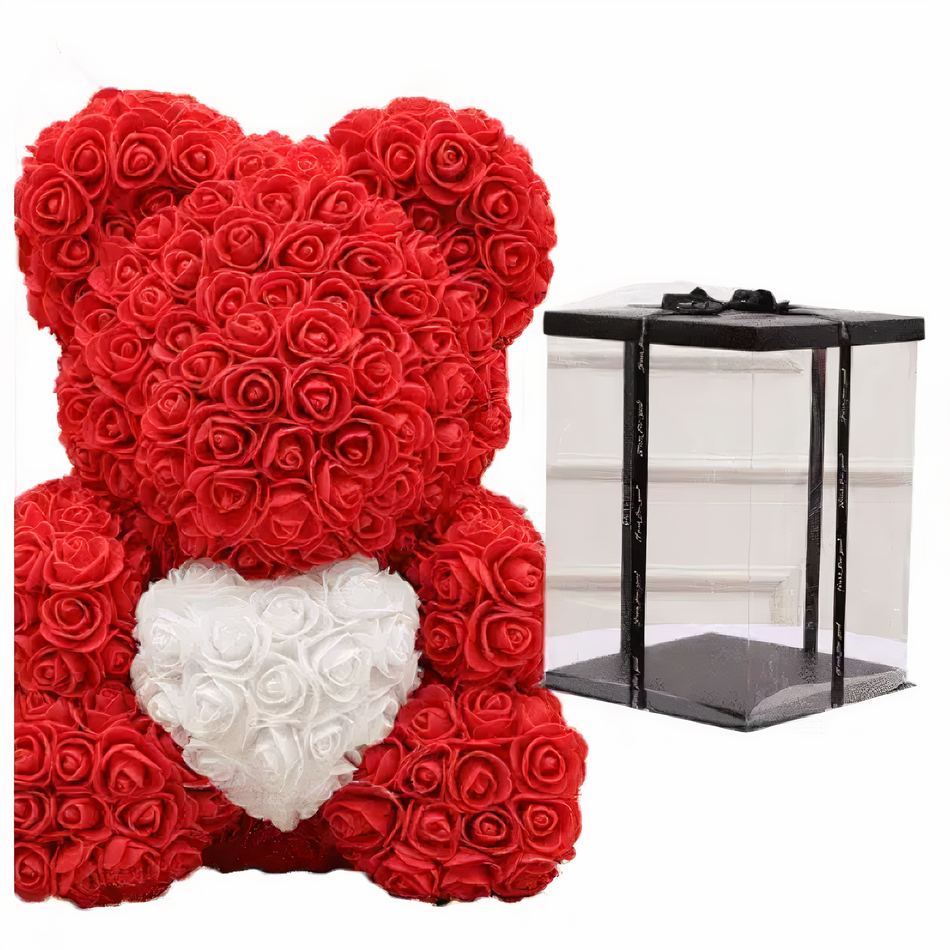 Peluche ours rouge doux collection romantique unique La compagnie de la peluche