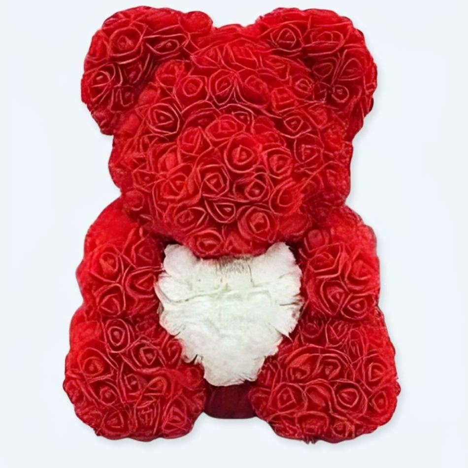 Peluche ours rouge doux collection romantique unique La compagnie de la peluche