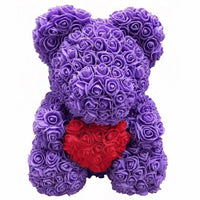 Peluche ours violettes roses douce câline enfant La compagnie de la peluche