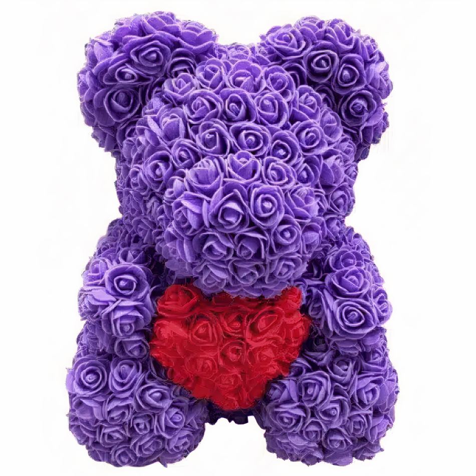 Peluche ours violettes roses douce câline enfant La compagnie de la peluche