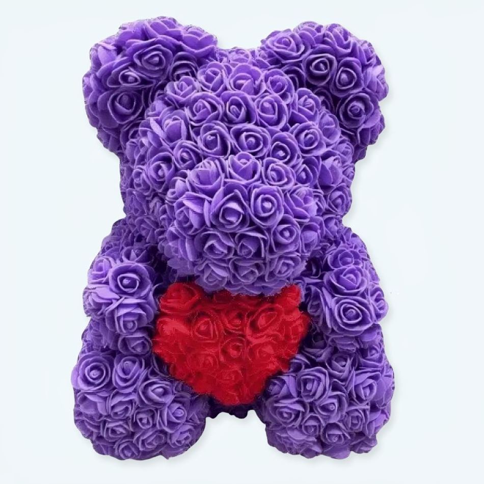 Peluche ours violettes roses douce câline enfant La compagnie de la peluche