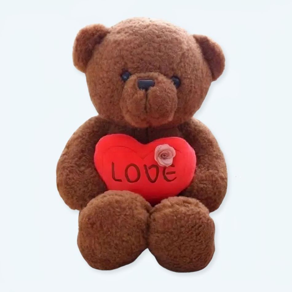 Peluche ourson brun câlin doux enfant chambre chaleureuse 40cm La compagnie de la peluche