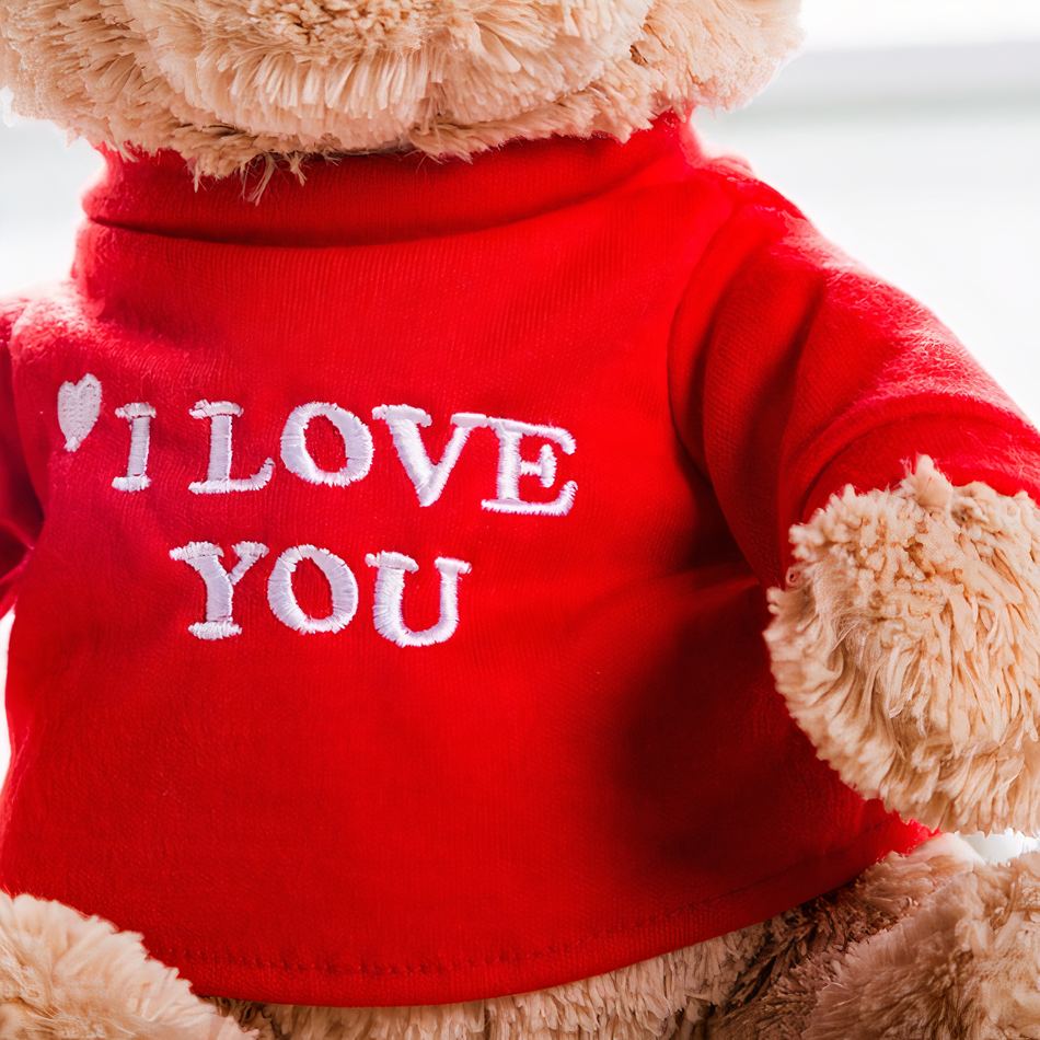 Peluche ourson doux message amour cadeau romantique La compagnie de la peluche