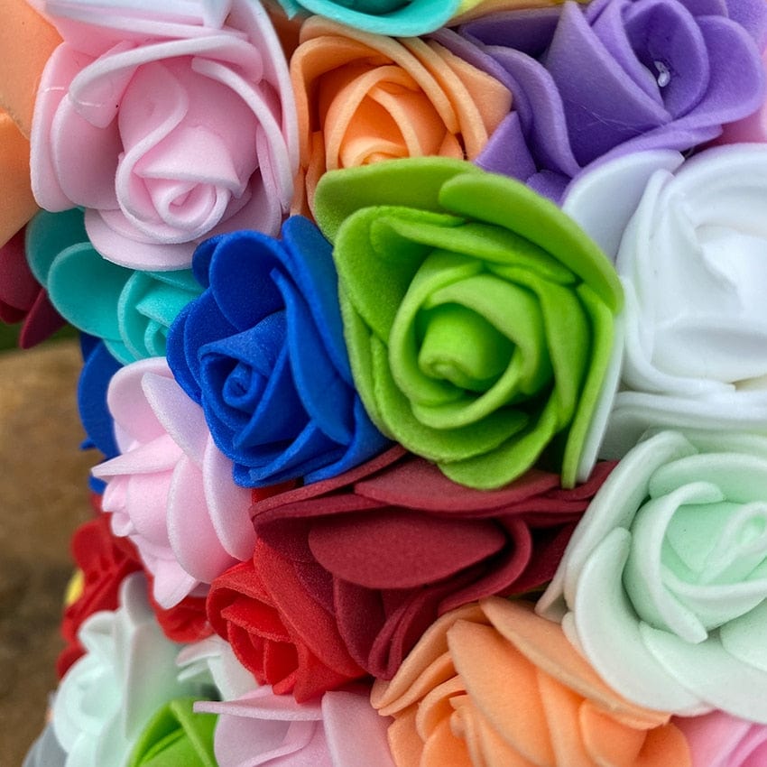 Peluche ourson en rose bicolore Saint-Valentin