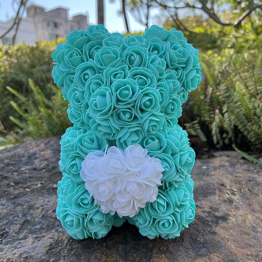 Peluche ourson en rose bicolore Saint-Valentin