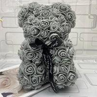 Peluche ourson en rose bicolore Saint-Valentin