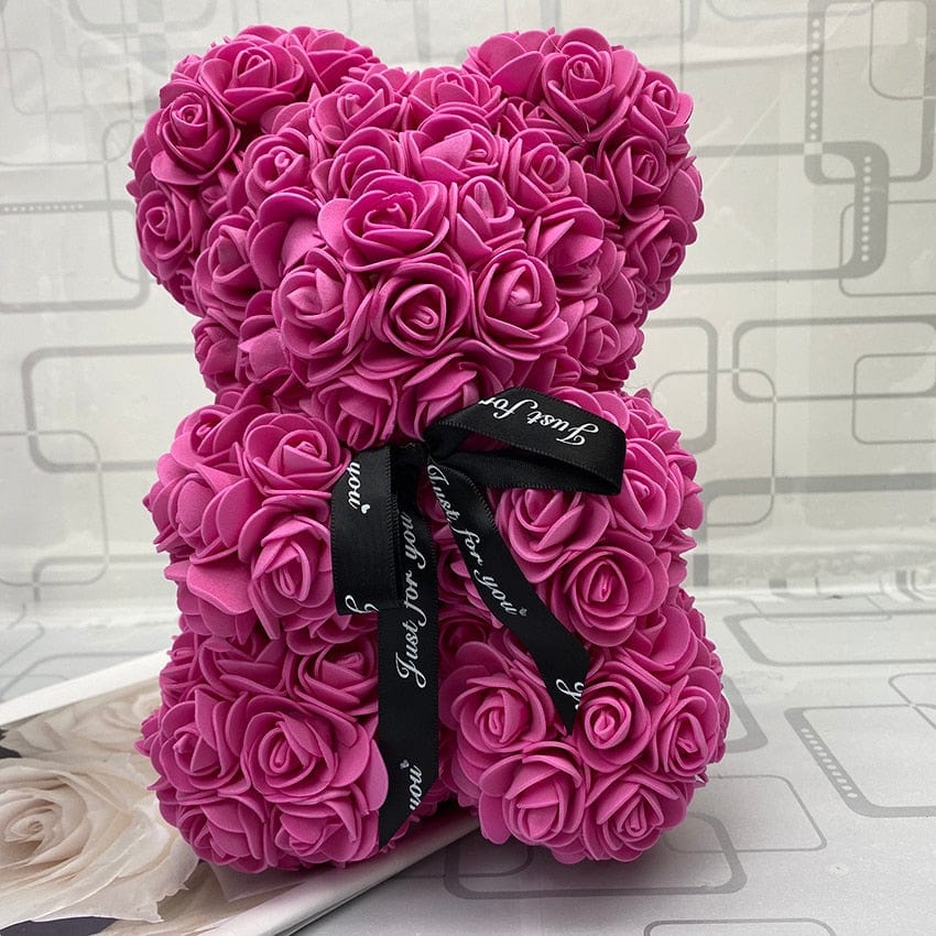 Peluche ourson en rose bicolore Saint-Valentin