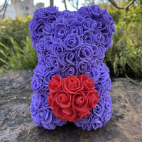 Peluche ourson en rose bicolore Saint-Valentin