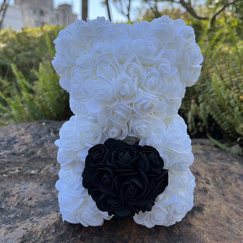 Peluche ourson en rose bicolore Saint-Valentin