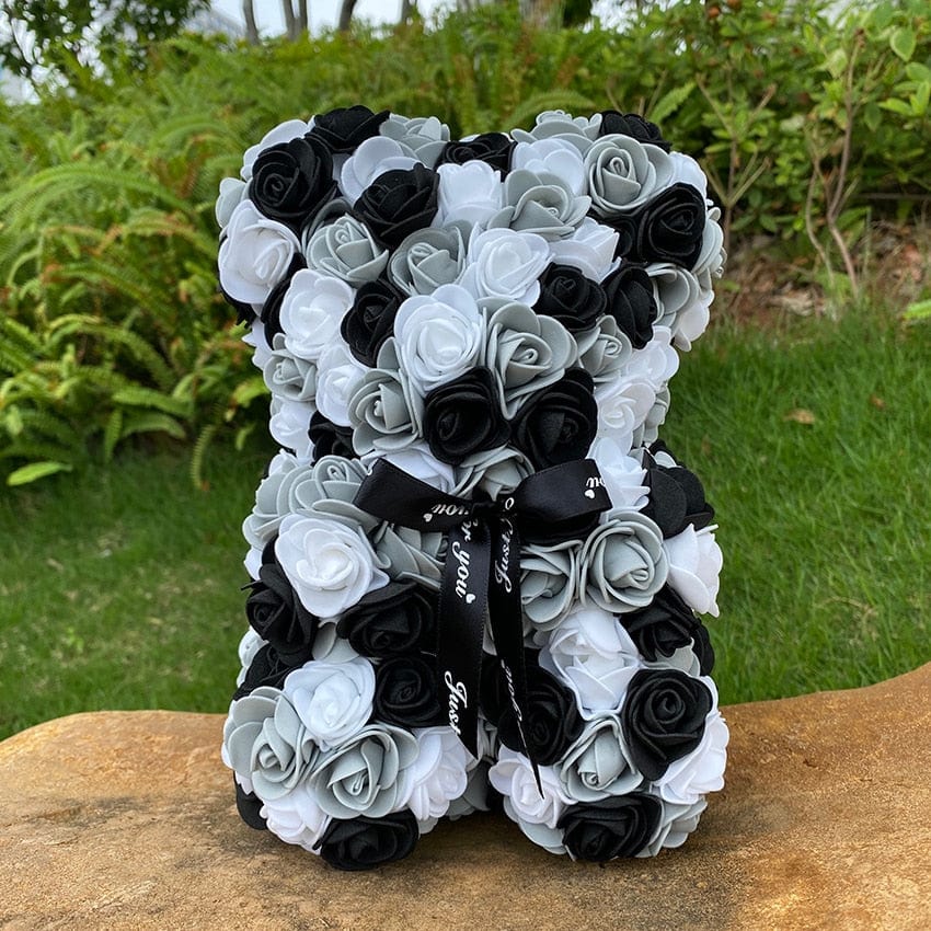 Peluche ourson en rose bicolore Saint-Valentin