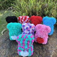 Peluche ourson en rose bicolore Saint-Valentin