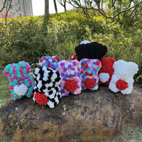 Peluche ourson en rose bicolore Saint-Valentin