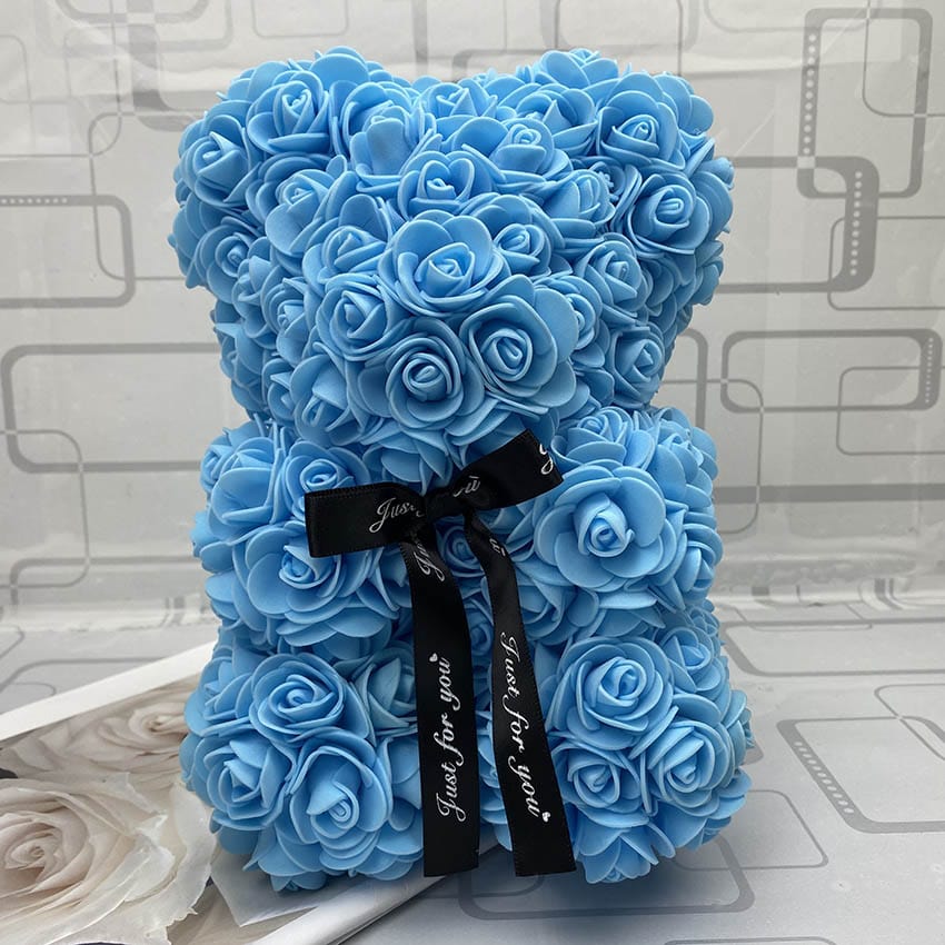 Peluche ourson en rose Saint-Valentin Bleu clair / Sans boîte