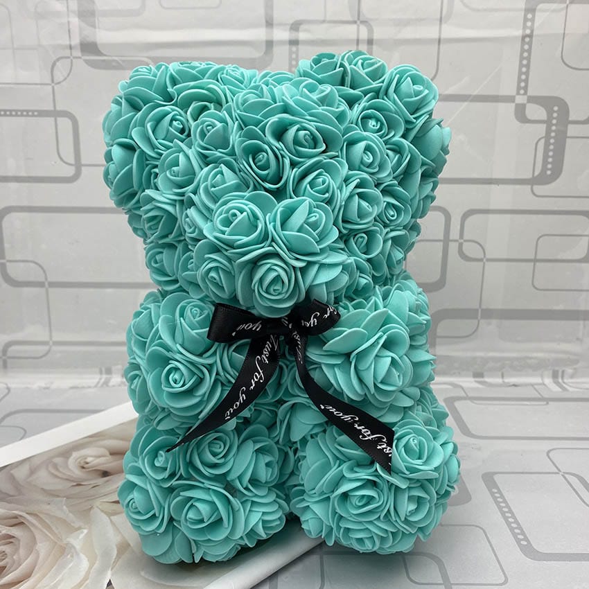Peluche ourson en rose Saint-Valentin Bleu tiffany / Sans boîte