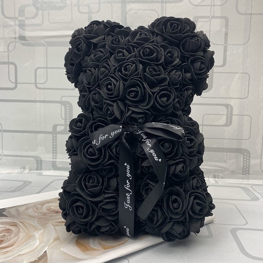 Peluche ourson en rose Saint-Valentin Noir / Sans boîte