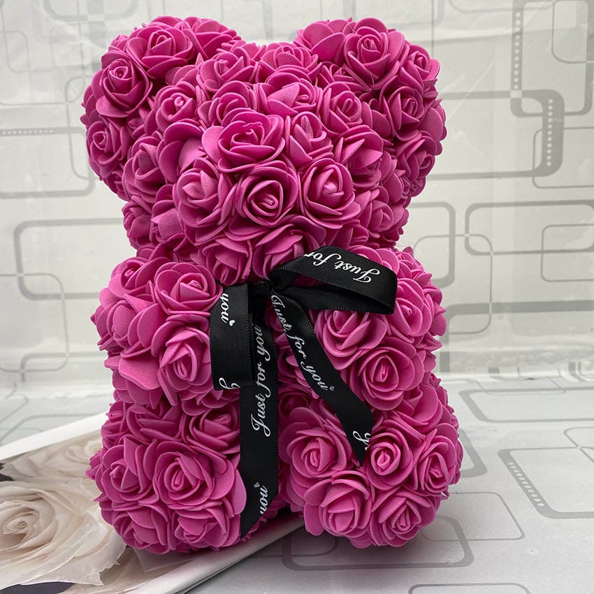 Peluche ourson en rose Saint-Valentin Rose bonbon / Sans boîte