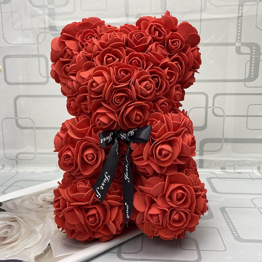 Peluche ourson en rose Saint-Valentin Rouge / Sans boîte