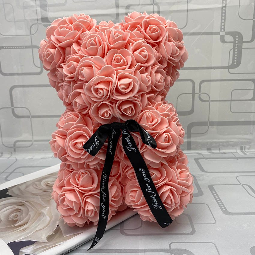 Peluche ourson en rose Saint-Valentin Saumon / Sans boîte