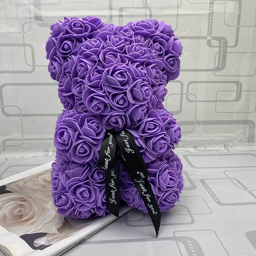 Peluche ourson en rose Saint-Valentin Violet / Sans boîte