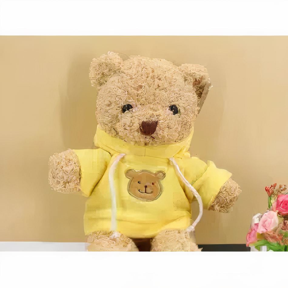 Peluche ourson jaune doux hiver câlin enfant La compagnie de la peluche