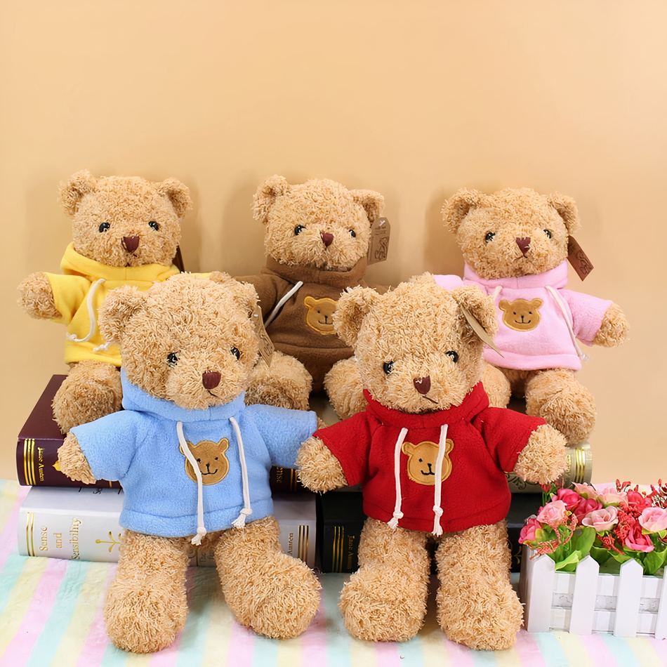Peluche ourson jaune doux hiver câlin enfant La compagnie de la peluche