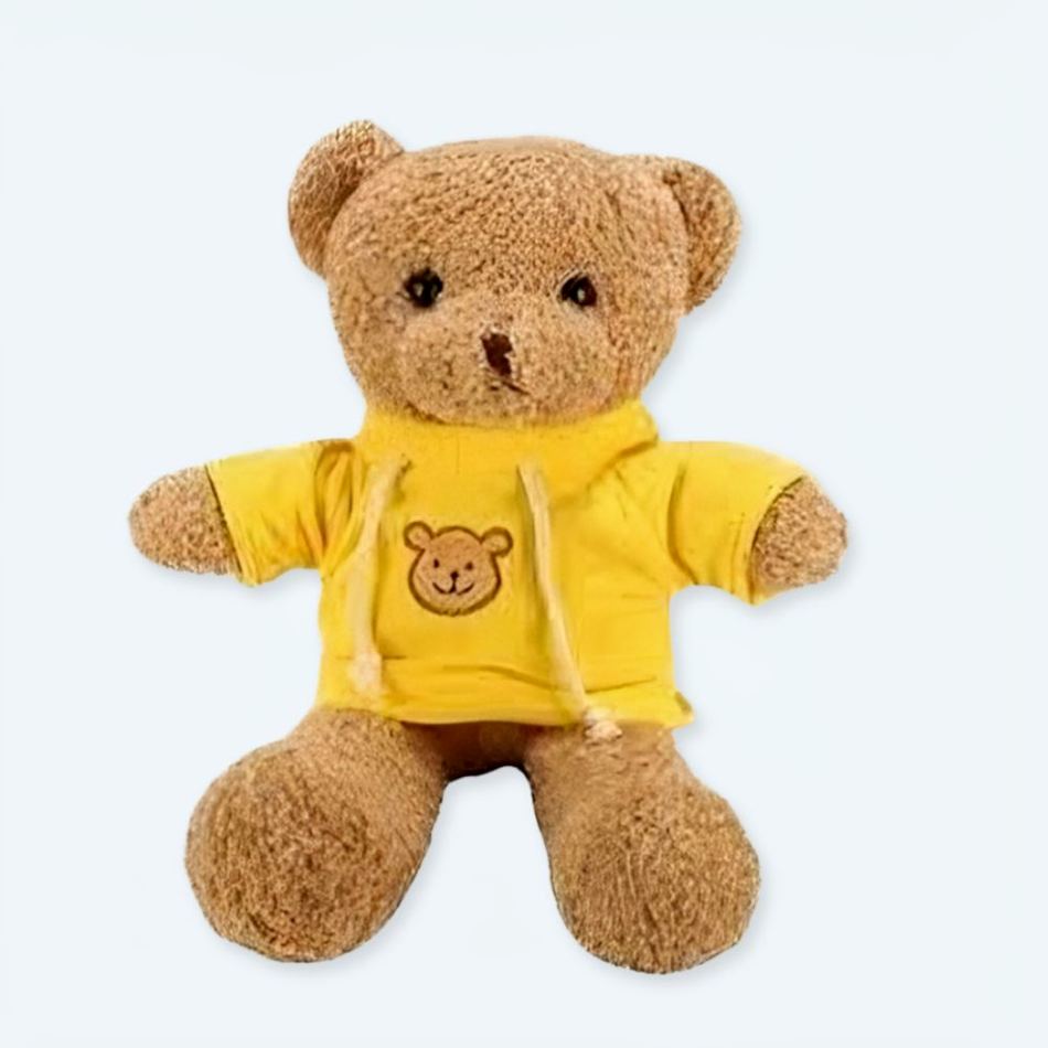 Peluche ourson jaune doux hiver câlin enfant La compagnie de la peluche