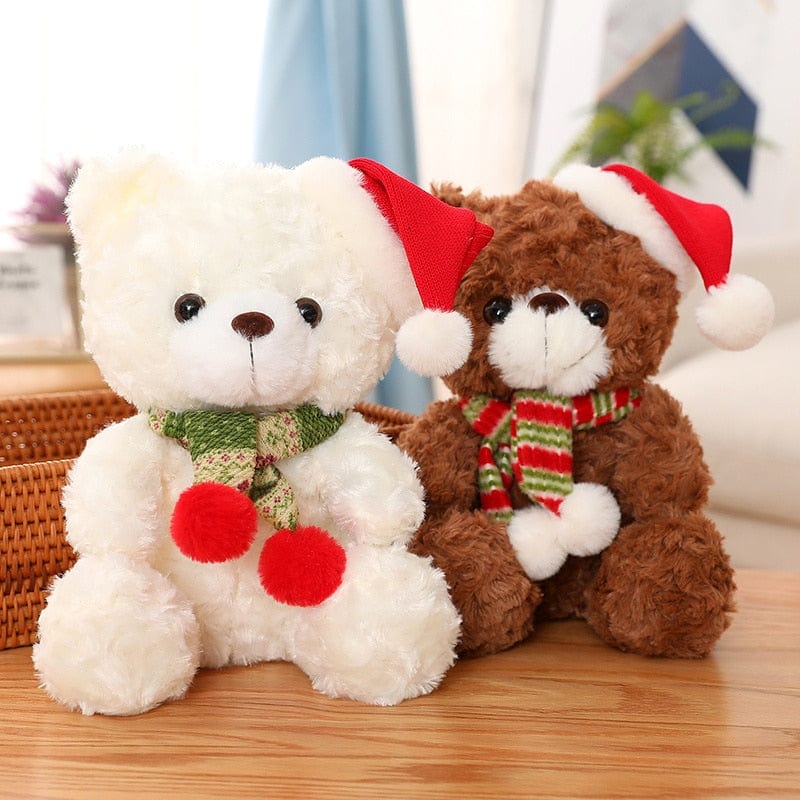 Peluche ourson noël avec un bonnet rouge