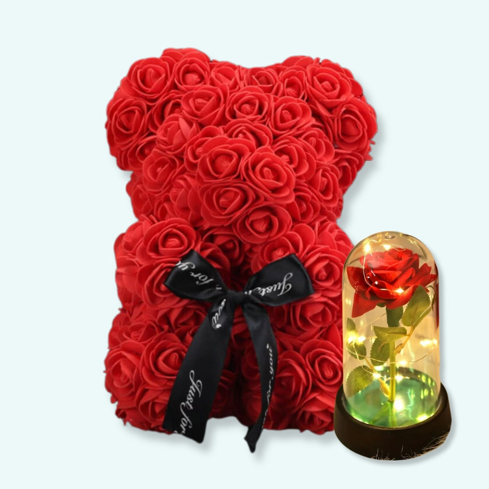 Peluche ourson rose amour romantique cadeau éternel La compagnie de la peluche