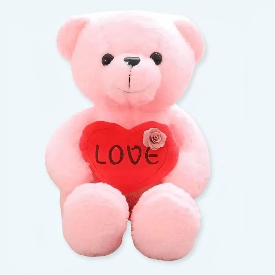 Peluche ourson rose doux câlin cadeau enfant tendre 40cm La compagnie de la peluche