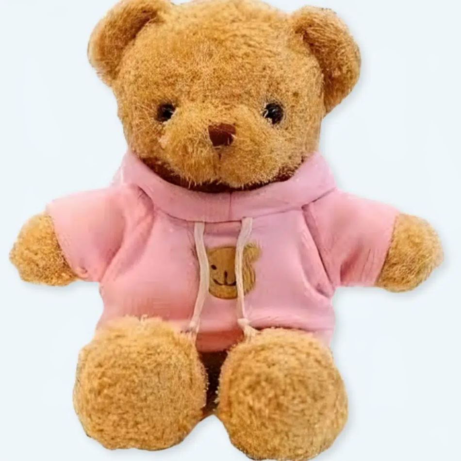 Peluche ourson rose doux enfant câlin hiver chaleureux La compagnie de la peluche