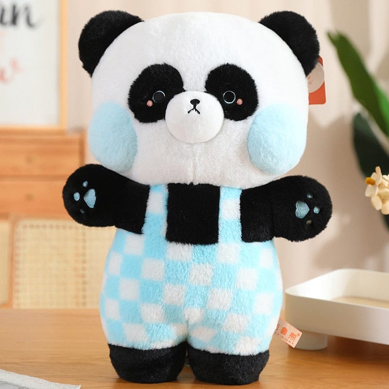 Peluche panda aux grosses joues 30cm / Bleu