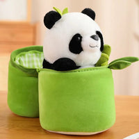 Peluche panda blanc avec son bambou