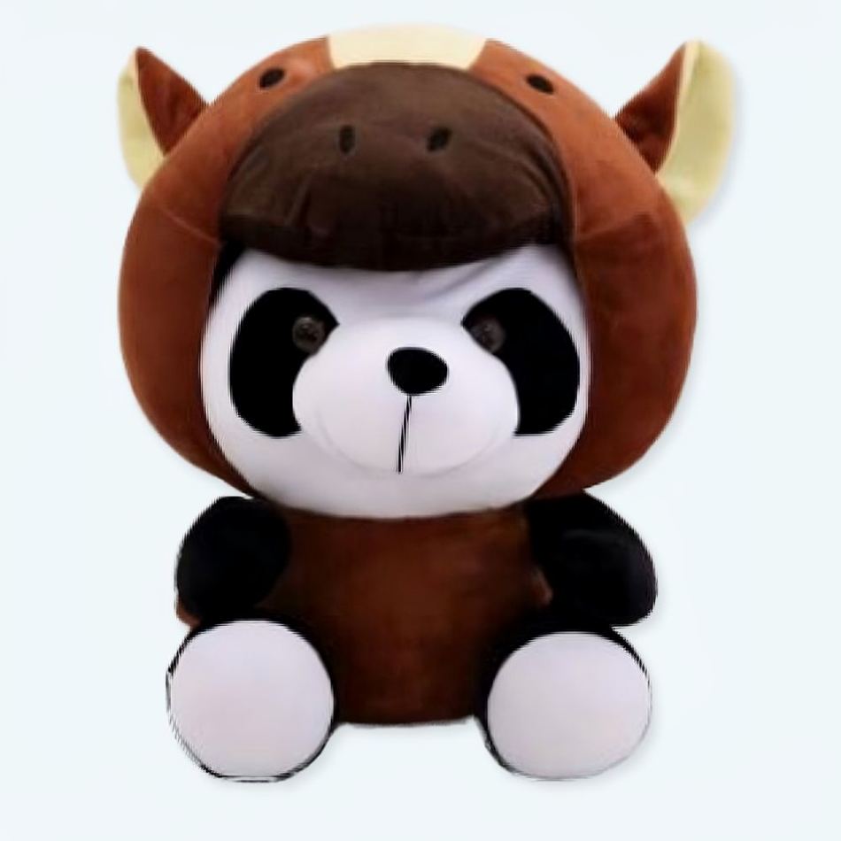 Peluche panda cheval amusant doux câlin enfant 20cm La compagnie de la peluche