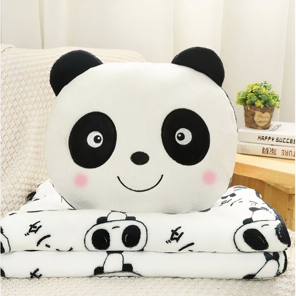Peluche panda doux amoureux avec couverture cosy La compagnie de la peluche