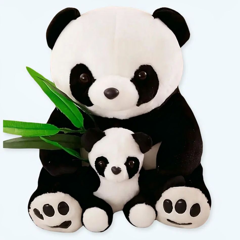 Peluche panda duo câlin doux enfant peluche chaude 25cm La compagnie de la peluche
